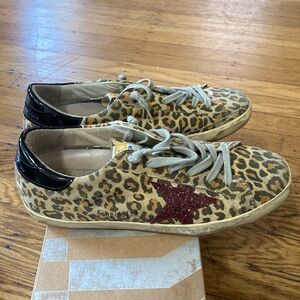 Golden Goose size 8 cheetah Superstar